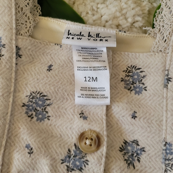 Nicole Miller Baby Girl Floral Dress/Onesie (9-12 Months) - Picture 8 of 9